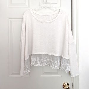 Urban Outfitters Cropped Lace Detailing Top